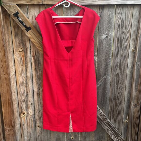 NEW Anthropologie Maeve Red Evangeline Dress Sz 16 Career Cap Sleeve - Picture 4 of 7